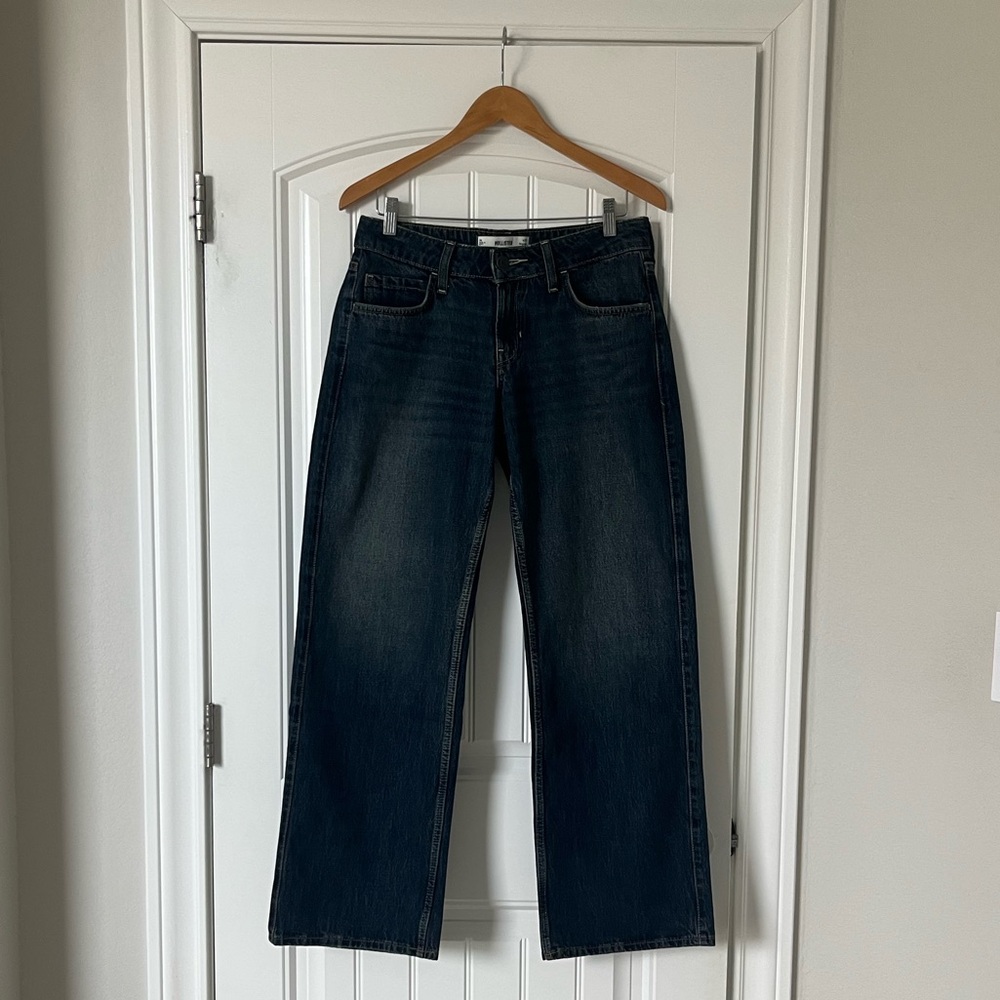 Hollister Low-Rise Y2K Dark Wash Baggy Jeans